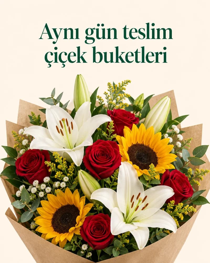 Aynı gün teslim çiçek buketleri