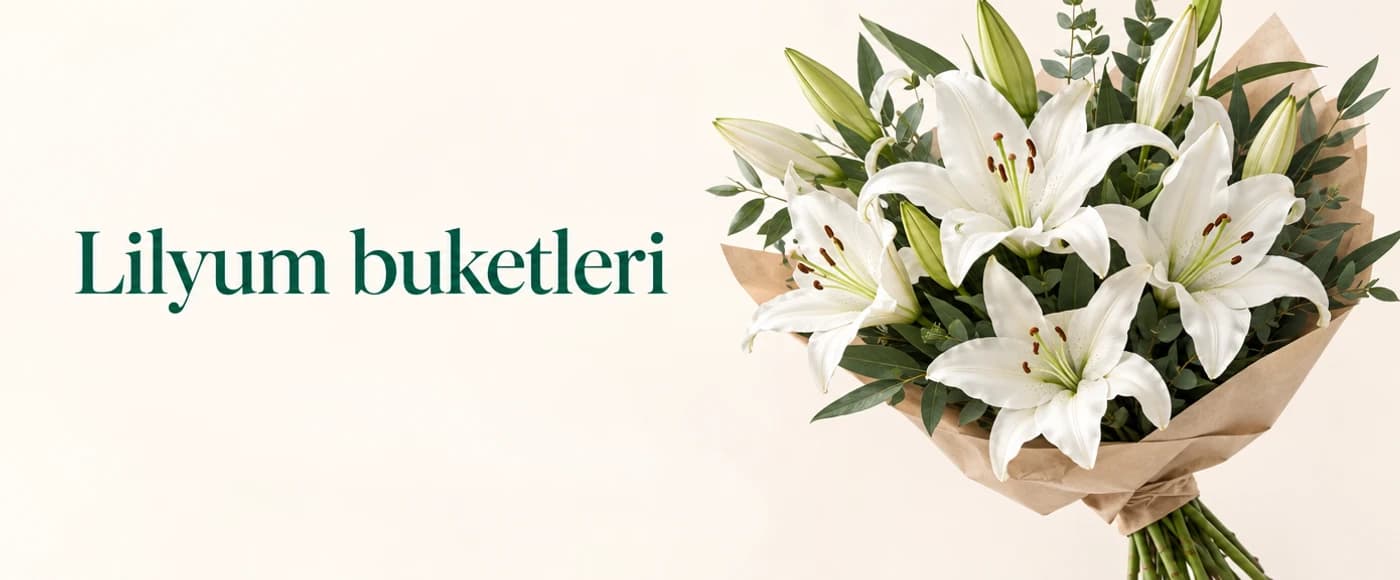 Gölbaşı çiçek siparişi için geniş lilyum buketi, açık yeşil fonda taze açmış çiçekler