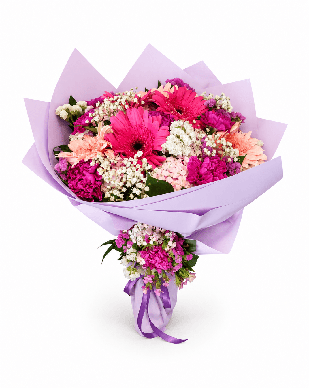 Pembe Gerbera ve Karanfil Buketi 2