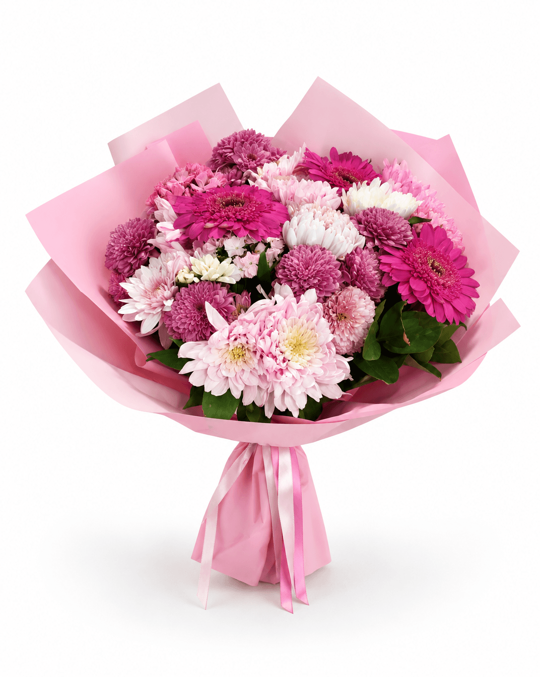 Pembe Gerbera ve Krizantem Buketi 2