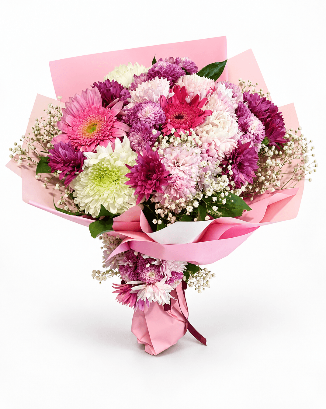 Pembe Gerbera ve Krizantem Buketi 3
