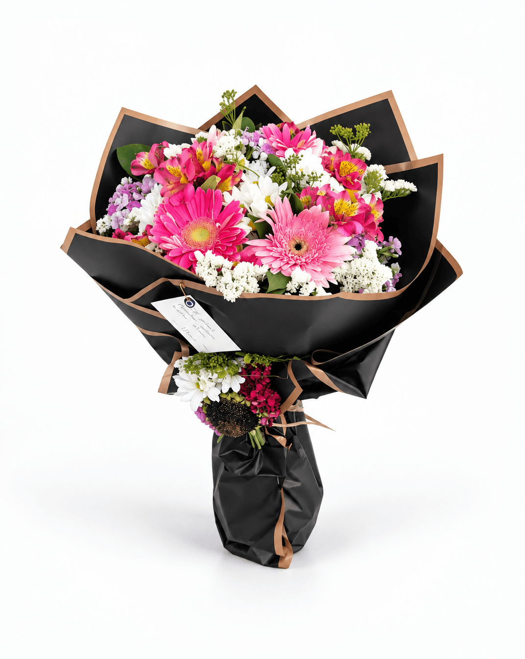 Pembe Gerbera ve Papatya Buketi